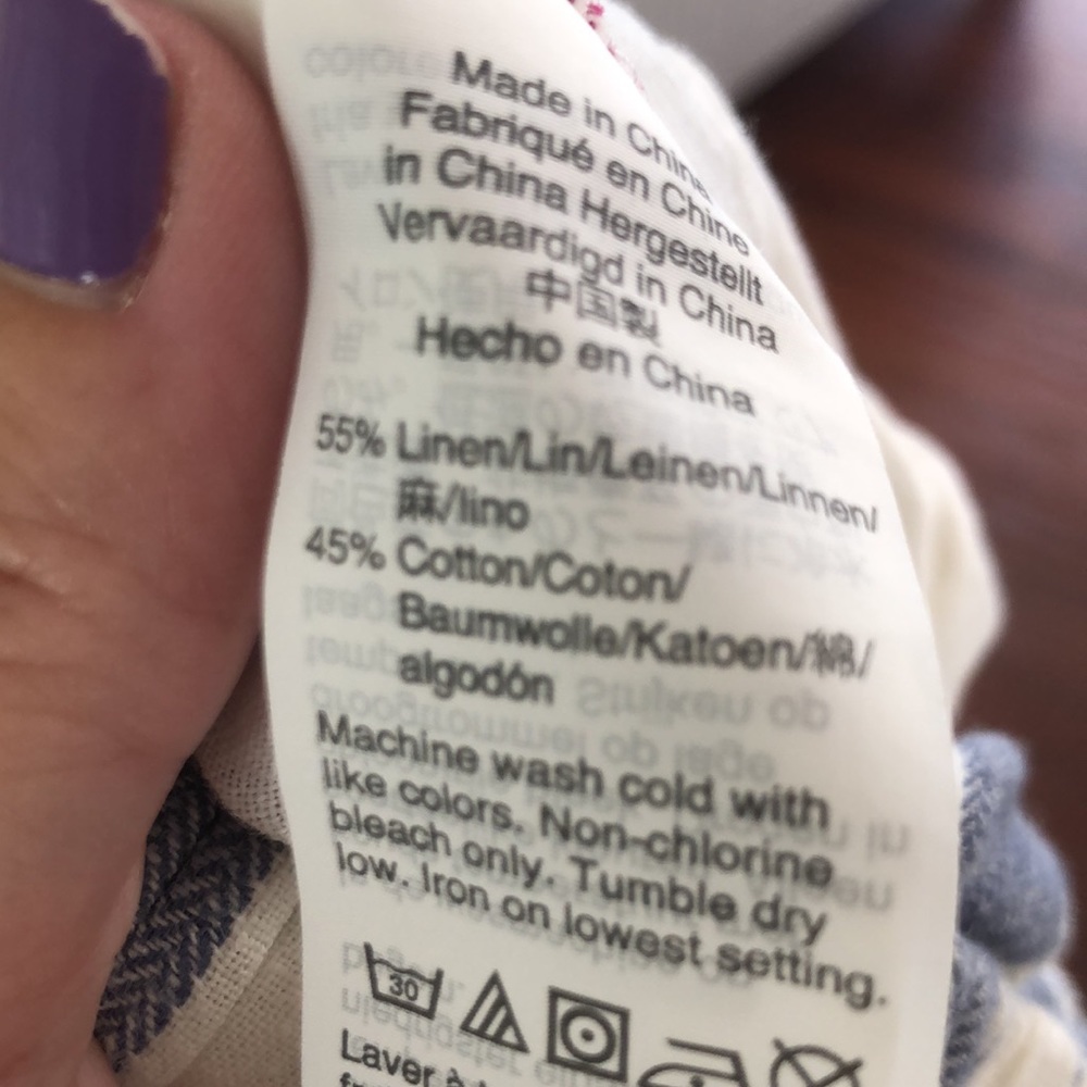 Madewell linen blend blue and white striped pants - Picture 4 of 4